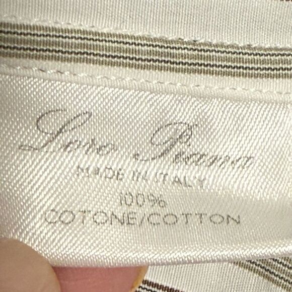 Loro Piana Mens Cotton Long Sleeve Button Down Striped Dress Shirt. Size 18/45. - Picture 9 of 11